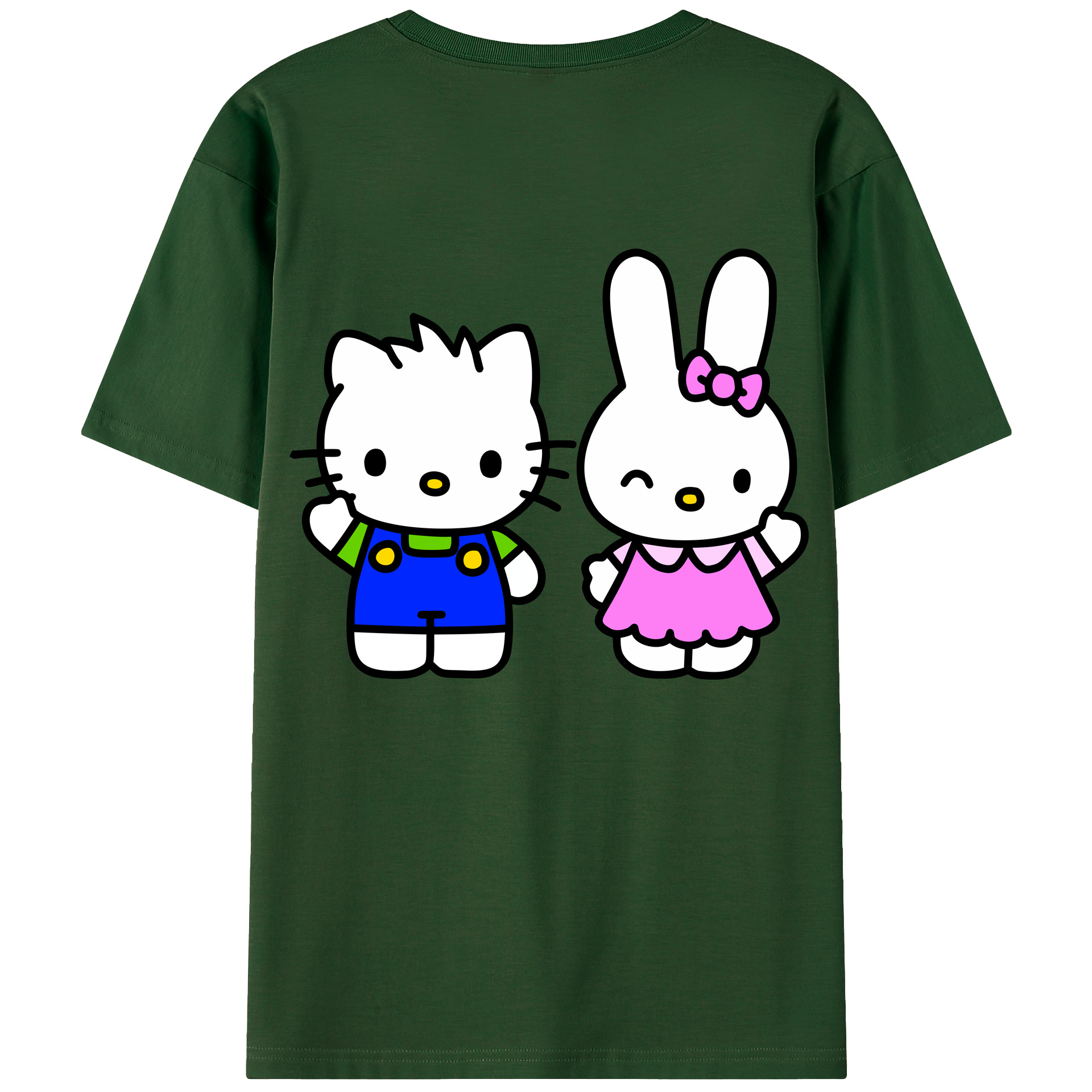 （画像用） Hello Kitty ハローキティ 綿100％半袖Tシャツ（背面プリント）